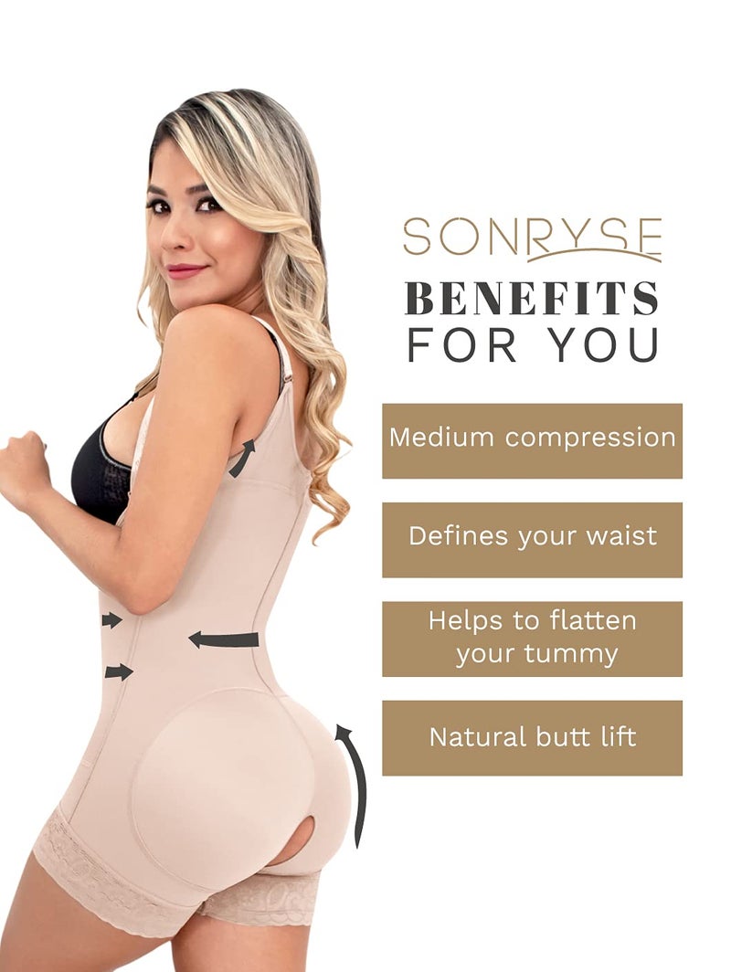 Sonryse D066 Fajas Colombianas Post Surgery and Postpartum Tummy Tuck Compression Garment for Women Beige XS - Image 5